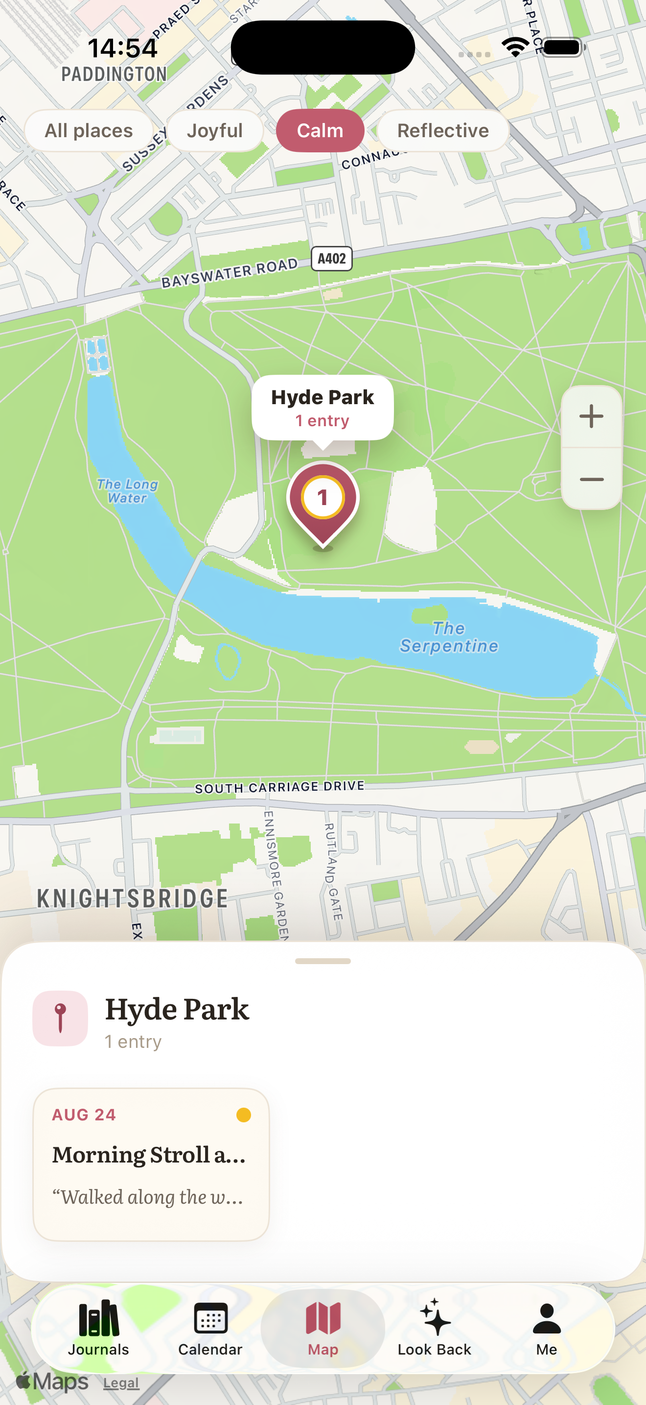 The ahval map view with entry pins